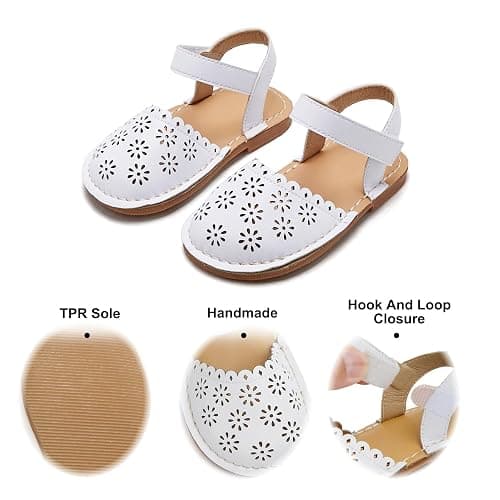 Felix & Flora Toddler Girls Sandals Soft Rubber Princess Flat Shoes Summer Flower Girl Shoes thumbnail 2