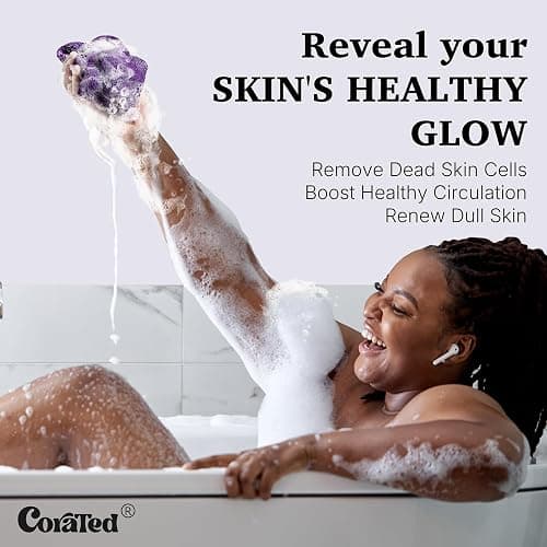 CORATED African Net Sponge Authentic, Shower Loofah Exfoliating Bath Sponge, Body Scrubber for Women and Men Daily Use Body Care, Travel Portable Bath Accessories Spa Gifts thumbnail 4