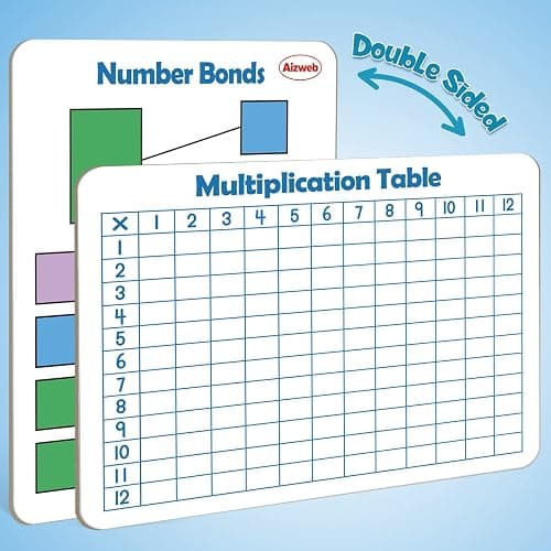 Dry Erase Multiplication Chart Whiteboard, 9" x 12" Multiplication Table Double-Sided Times Table, Math Manipulatives White Board for Kids Students, Classroom and Home, Small White Board Dry Erase thumbnail 3