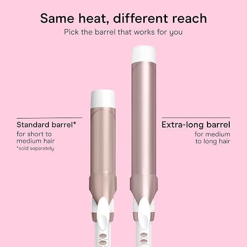 Conair Long Barrel Curling Iron, Double Ceramic, 1 1/2", White/Rose Gold | Extra-long hair curler and hair waver for every hair type with 30 heat settings, built-in heat protection & auto-off thumbnail 8