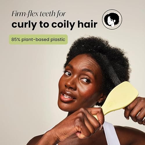 Tangle Teezer Plant-Based Ultimate Detangler Brush, Dry & Wet Hair Brush, Eliminates Knots & Reduces Breakage for Curly to Coily, 3C to 4C Hair Types, Pastel Yellow thumbnail 3
