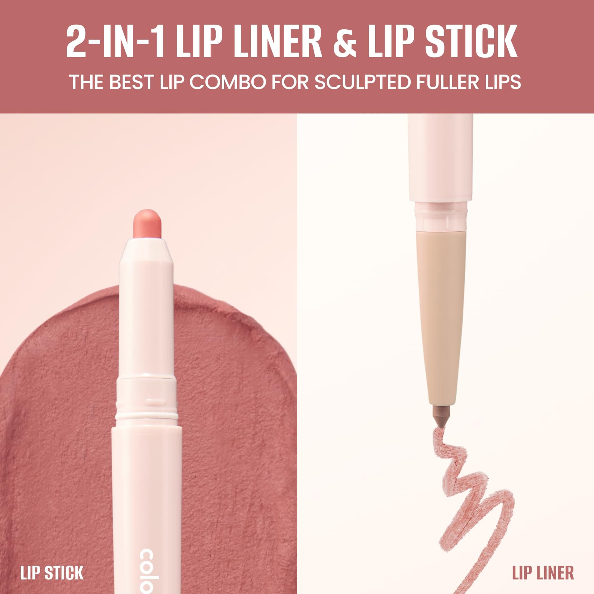 All In One Over-lip Maker - 02 Cool Pink by Colorgram for Women - 0.024 oz Lip Pencil thumbnail 3