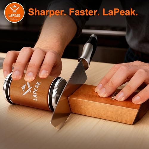 Rolling Knife Sharpener Kit, Knife Sharpener Tool, Knife Sharpening with Diamonds and Ceramic for Steel of Any Hardness, Kitchen, Outdoor & Utility Knives Sharpener with 15° & 20° Magnetic Angle. thumbnail 5
