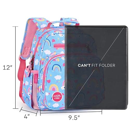 mibasies Toddler Backpack for Girls 2-4: Preschool Kindergarten Backpack - Cute Kids Backpacks for Girls - Rainbow Blue thumbnail 3