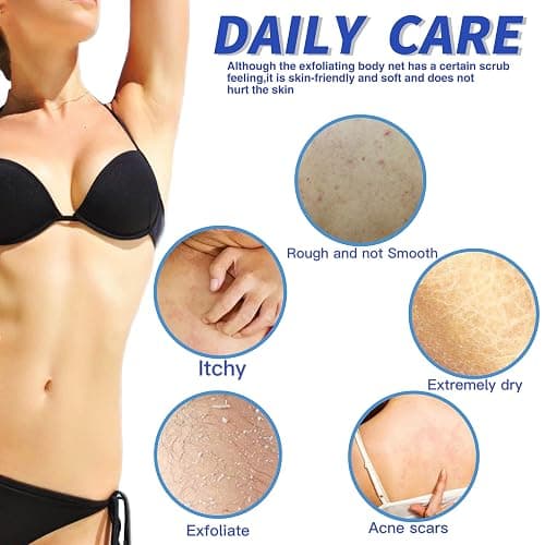 African Exfoliating Net, 4 Pieces African Net Sponge, Nylon African Bath Sponge Net, African Net Long Net Bath Sponge Shower Body Scrubber thumbnail 5