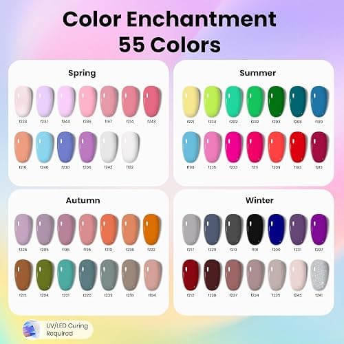 Beetles Gel Nail Polish Kit with U V Light - 80Pcs 55 Colors Gel Nail Kit | Color Enchantment with Everything Base Top Coat Beginner Starter at Home Nails Kit Manicure DIY Salon Tools Gifts for Women thumbnail 3