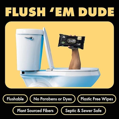 DUDE Wipes Shea BUTTer Flushable Wipes - Extra-Large Adult Wet Wipes - 6 Pack (288 Count) - Infused with Coconut Oil, Vitamin E, and Aloe - Septic and Sewer Safe thumbnail 3