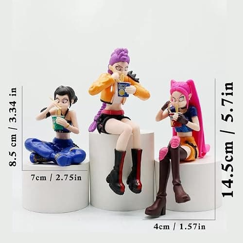 KDWER 3Pcs Demon Movie Hunters Cartoon Figure,Cute Collectable Figure,Creative Gift for Fans thumbnail 3