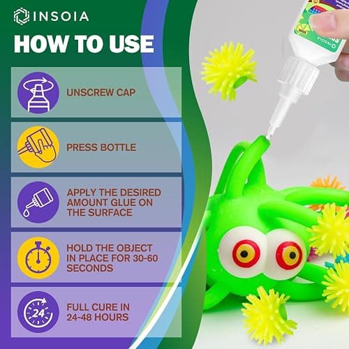 Silicone Glue, 20g Clear Super Glue for Silicone Repair Quick Fix Silicones Adhesive Heavy Duty Strong Crazy Instant Glue for Bonding Model, Toys, TPR, TPU, DIY Crafts and More thumbnail 5