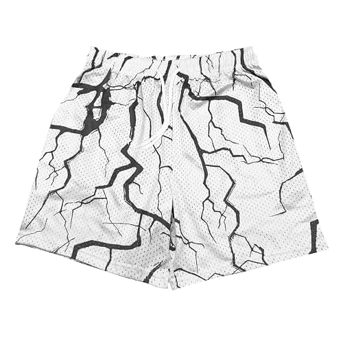 DIOTSR Mens Graphic Print Shorts Cool Mesh Basketball Shorts Casual Flat Front Shorts Summer Drawstring - Image 1
