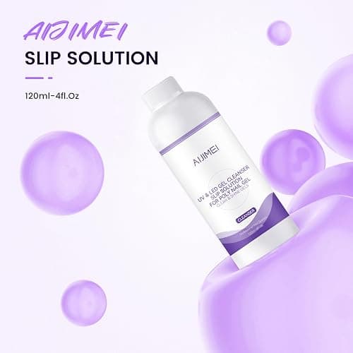 AIJIMEI Poly Gel Nail Slip Solution Set 120ml for Polygel Builder Poly Nails Hard Gel Cleanser Solutions 4Fl.oz with Nail Art Tool thumbnail 2