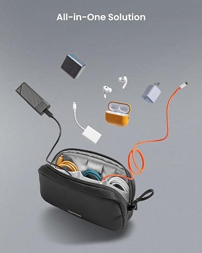 tomtoc Electronics Organizer Travel Case, Water Resistant Travel Bag Cable Organizer for Essentials, Tech Pouch Accessories Carry Storage for Cord, Phone, Cables, Airpods, USB Flash Drive, Daily Items thumbnail 8