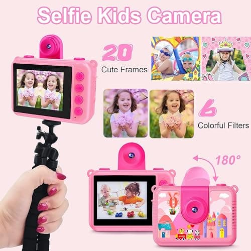 Pool Toy & Kids Underwater Camera - 99FT Waterproof Kid Action Camera 1080P Video&20MP Photo with Flip Lens, Includes 32GB Card for Diving Swimming Beach Snorkeling,Birthday Gift for Girls - GKTZ thumbnail 3
