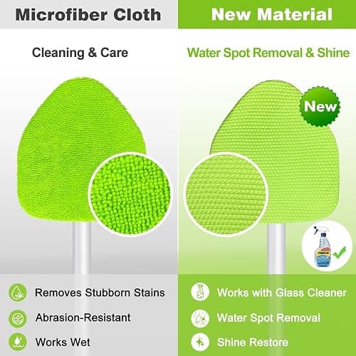 XINDELL Windshield Cleaner Tool – Car Interior Window Cleaning Kit with Extendable Handle & 4 Microfiber Pads, Auto Wiper Inside Windshield Brush for Car & Home Windows thumbnail 5