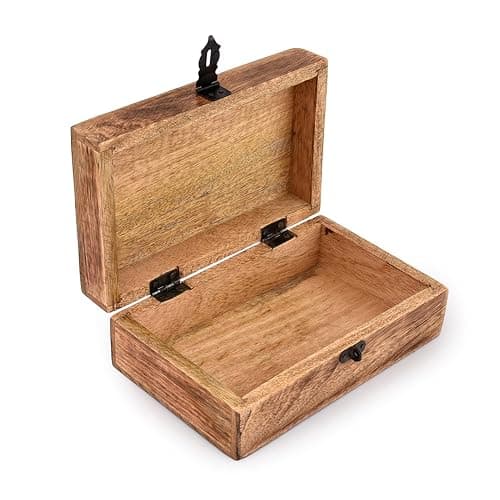 Samhita Handmade Mango Wood Tree of Life Engraving Beautifully Keepsake Box Jewellery Organiser Unique Gift Ideas for Men & Women (Flame Work Finish) thumbnail 6