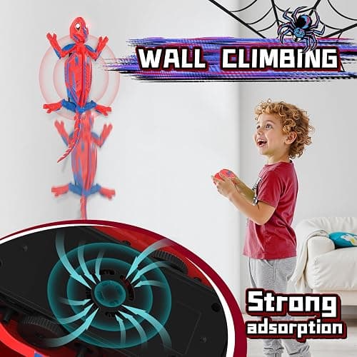 FirYawee Wall Climbing Remote Control Chameleon, Remote Control Robot Kids Toys, 360° Rotating RC Stunt Car with Light, Rechargeable RC Robot Toys for 3-12 Year Old Boys Kids thumbnail 3