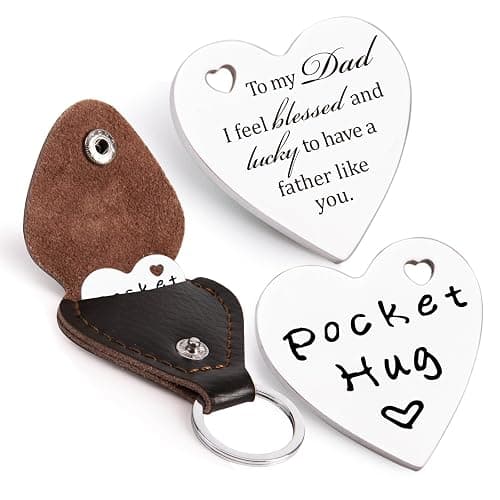 Qunrwe Pocket Hug Token,Long Distance Gifts Keepsake,Double Sided Inspirational Thinking of you Gift with Leather Keychain - Image 1