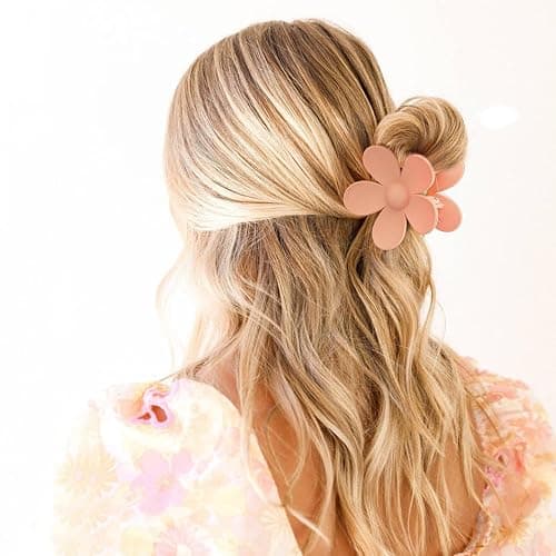Flower Hair Clips 8PCS, Large Claw Clips for Women Girls Thick Thin Hair, Strong Hold Nonslip Big Dasiy Jaw Clamps Matte Hair Accessories 8 Colors thumbnail 5