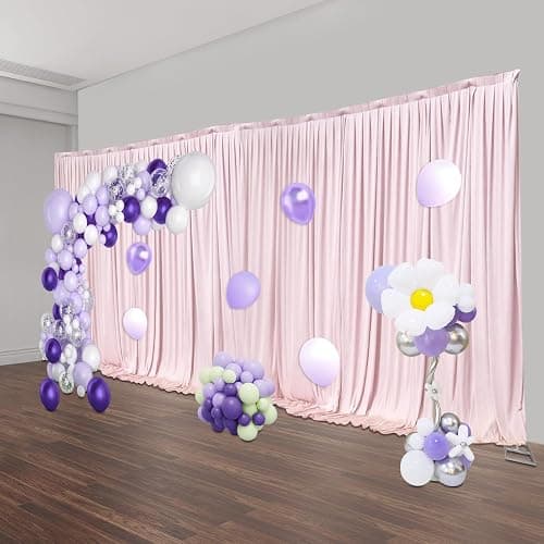 kunghei 10ftx20ft Portable Pipe and Drape Backdrop Stand for Parties Wedding Stage Decoration Photo Photoshoot, Curtain Frame Stand Studio Photography Background Support System Trade Show Display - Type1: 6m/20ft Long-Silver(Not Adjustable) thumbnail 2
