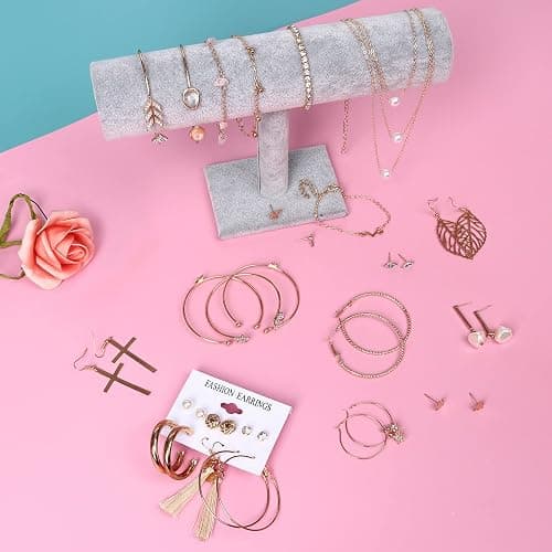 AROIC 38-52PCS Jewelry Set with Necklace Bracelet Layered Ball Dangle Hoop Stud Earrings for Women Jewelry Fashion and Valentine Birthday Party Gift thumbnail 6