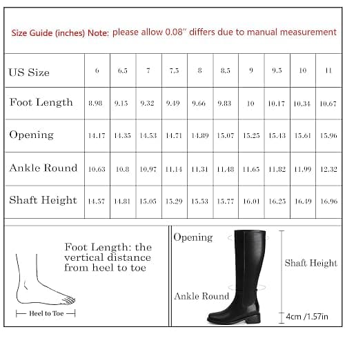 QIY Knee High Boots Women Faux Leather Elastic Boots Low Heel Square Toe Side Zipper Fall Long Tall Boots for Women thumbnail 4