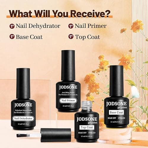 JODSONE 15ML Nail Primer Base Coat Top Coat Glossy Quick Drying Durable DIY Nail Art Design Long Lasting Gift thumbnail 2