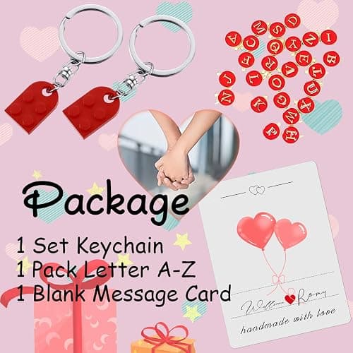 Smilelife Personalized Brick Matching Heart Keychains - Valentine's Gifts for Mom, Dad, Couple, Boyfriend, Girlfriend, Lovers thumbnail 3