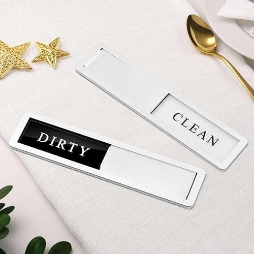 Premium Stainless Steel Dishwasher Magnet Sign - Aluminum Alloy Magnet dishwasher magnet clean dirty Dirty/Clean Dishwasher Indicator (Silver) thumbnail 2
