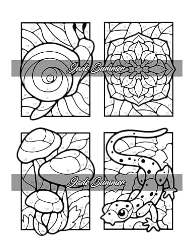 Color by Number Animals: Adult Coloring Book with Cats, Dogs, Birds, Butterflies, Horses, Sloths, and Many More for Stress Relief and Relaxation thumbnail 51
