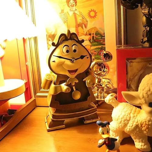 Beauty and The Beast Candle Holder Candle Holder Ornament Alarm Clock Ornament Retro Home Decoration Collection Resin Ornament- Birthday Gift (Clock) thumbnail 2