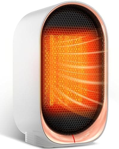 Space Heater, Portable Desk Heater for Indoor Use, Ultra Quiet & Compact | Small Electric Heaters with Overheat & Tip-Over Protection, Fast & Efficient Heating for Office Bedroom Bathroom, White - Image 1