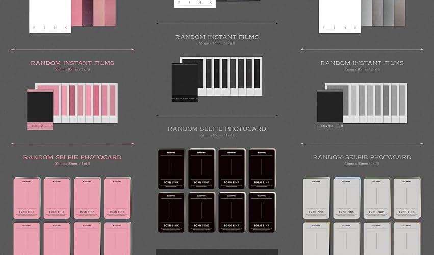 BLACKPINK BORN PINK 2nd Album BOX SET Version CD+Photobook+Accordion Lyrics Paper+Large Photocard+Postcard+Instant Film+Selfie Photocard+Tracking (SET(BLACK+PINK+GRAY)) thumbnail 6
