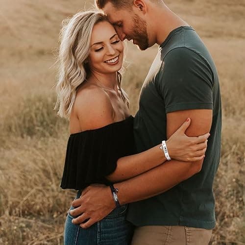 Heart Matching Couples Bracelets - Adjustable Braided I Love My Boyfriend Girlfriend Long Distance Bracelets, Lovers His Hers Relationship Promise Bracelet Jewelry Anniversary Christmas Birthday Gifts thumbnail 4
