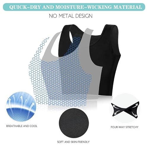 LODAY Women Transgender Tomboy FTM Elastic Chest Binder Bra Pullover Tank Top thumbnail 5