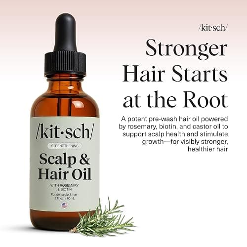 Kitsch Rosemary Oil Pre-Wash Strengthening Hair Oil with Castor, Biotin, Jojoba, Lavender Scent, 60ml thumbnail 2