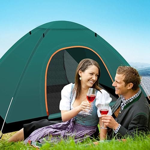 RISEPRO instant automatic pop up tent, 2 Person Lightweight Tent, Waterproof Windproof, UV Protection, Perfect for Beach, Outdoor, traveling, hiking, camping, hunting, fishing - Green thumbnail 7