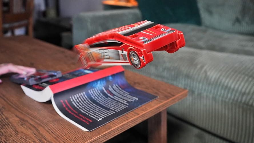FLAT 2 FAST Original Stunt Card Racer – Flat Car Racer and Pocket Size Racecar Launcher with Built-in Button for Stunt Launching and Racing – Compact – Blue thumbnail 8