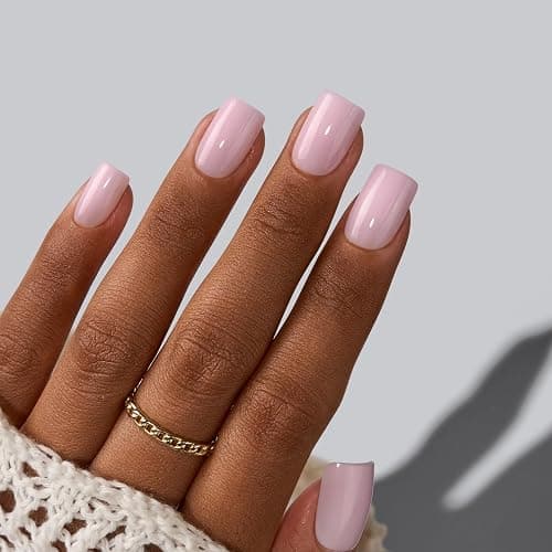 BTArtbox Press On Nails, Yoga, Short Square, Baby Pink Summer Nails, 32Ct | 2+ Weeks Wear, Salon-Quality Natural Nails, 10-Minute Easy Daily Application, Fast Removal, 16 Sizes, All-in-One Complete Kit thumbnail 4