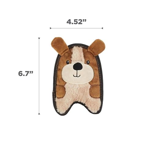 Outward Hound Durablez Tough Plush Squeaky Dog Toy, Puppy, Brown, XS thumbnail 6