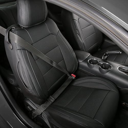 GIANT PANDA Customized Full Set Car Seat Covers Fit Ford Mustang Coupe Hardtop 2015 2016 2017 2018 2019 2020 2021 2022 2023 2024 2025 2026- (Black) thumbnail 8