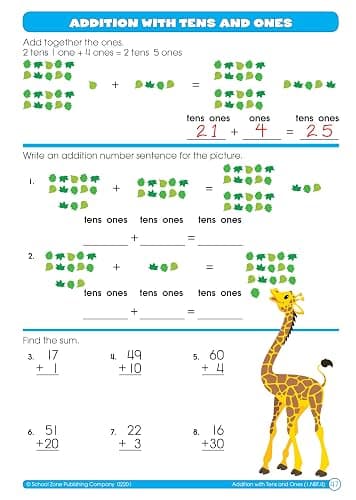 School Zone Math Basics 1 Workbook: 64 Pages, 1st Grade, Numbers 1-100, Identifying Numbers, Skip Counting, Ages 6-7 (I Know It! Book Series) thumbnail 8