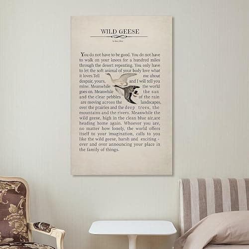 GLKJHAJ Wild Geese By Mary Oliver Poetry Poster Motivational Poem Poster Canvas Wall Art Poster For Room Aesthetic And Decor Pictures For Living Room Bedroom Decor 08x12inch(20x30cm) thumbnail 7