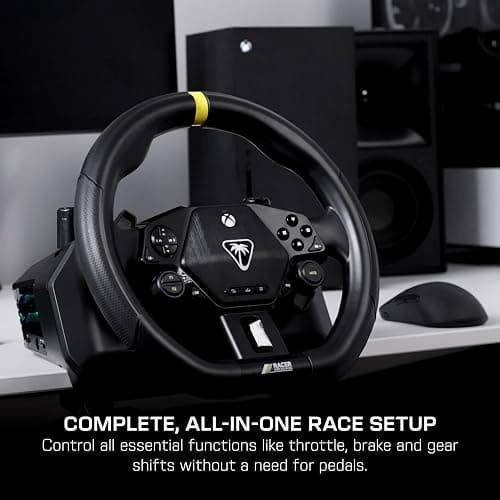 Turtle Beach Racer Wireless Racing Wheel System Officially Licensed for Xbox Series X|S & Xbox One and Windows PCs – Complete Design, Reliable Wireless Connection, up to 30Hr Battery– Black thumbnail 2