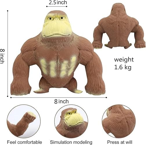 YJHWLF Stretchy Glue-Sand Filled Rubber Gorilla Soft Latex Decompression Doll Toy, Animal High-Elastic Stretchable, Adults' Decompression Toy thumbnail 3