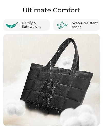 BAGSMART Expandable Tote Bag for Women, Puffer Work Tote Handbag, Quilted Carry On Bag for Travel Gym thumbnail 4