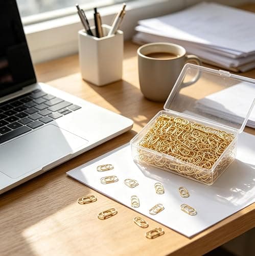 200Pcs Small Gold Heart Paper Clips, Love Heart Shaped Paper Clips Cute Metal Heart Shaped Paperclips for Office School Wedding Decorations Desk Organizer Supplies thumbnail 2