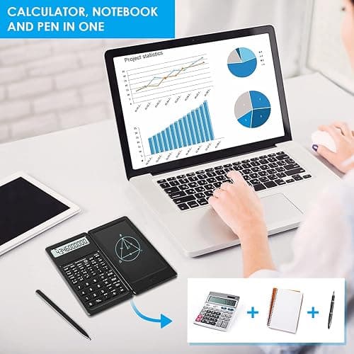 IPepul Scientific Calculators for Students, 10-Digit Large Screen, Math Calculator with Notepad, Classroom Must Haves for Middle High School Supplies & College (Black) thumbnail 2
