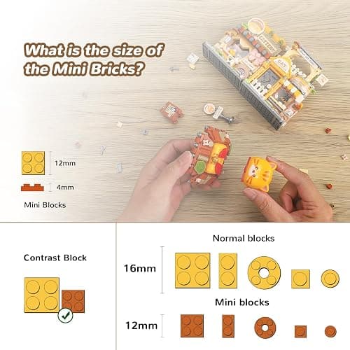Street View Cute Cat Shop Mini Building Blocks, MOC Creative Building Toys Cute Animals Building Set for Girls 6-12, Simulation Architecture Construction Toy, Gift Idea for Kids Adults (917 PCS) thumbnail 5
