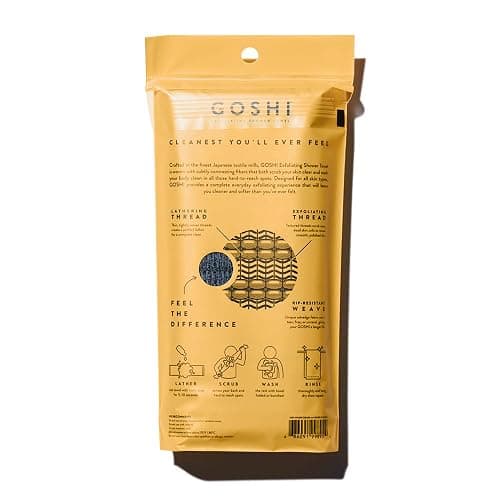 GOSHI Exfoliating Shower Towel - Rip-Resistant Exfoliating Washcloth for All Skin Types - Made in Japan thumbnail 2