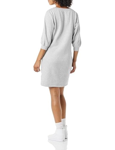 Amazon Essentials Women's Fleece Blouson Sleeve Boatneck Sweatshirt Dress (Available in Plus Size) thumbnail 2